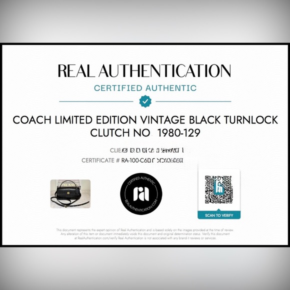 COACH Limited Edition Black Turnlock Clutch No. M1980-129 COA & dustbag - Picture 15 of 15